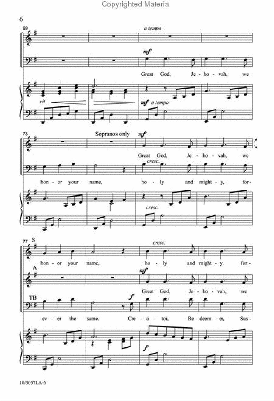 Great God, Jehovah Great God, Jehovah 4-Part scores gallery preview page 7