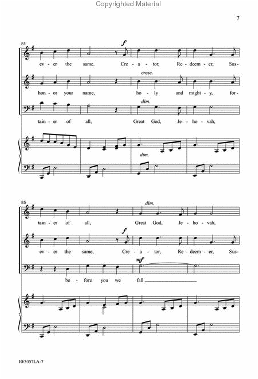 Great God, Jehovah Great God, Jehovah 4-Part scores gallery preview page 8