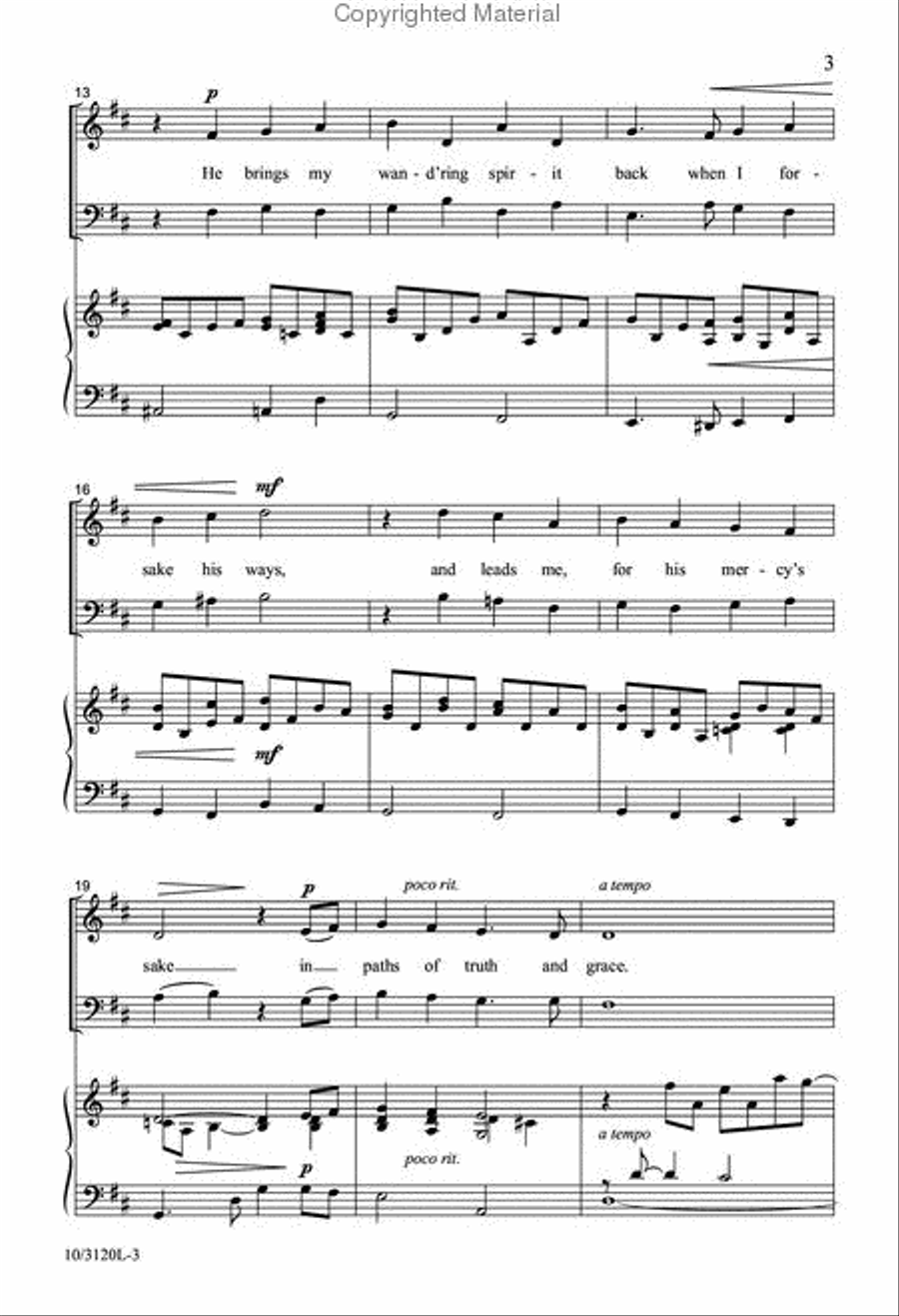 My Shepherd Will Supply My Need 4-Part scores gallery preview page 3