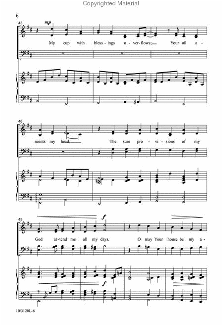 My Shepherd Will Supply My Need 4-Part scores gallery preview page 6