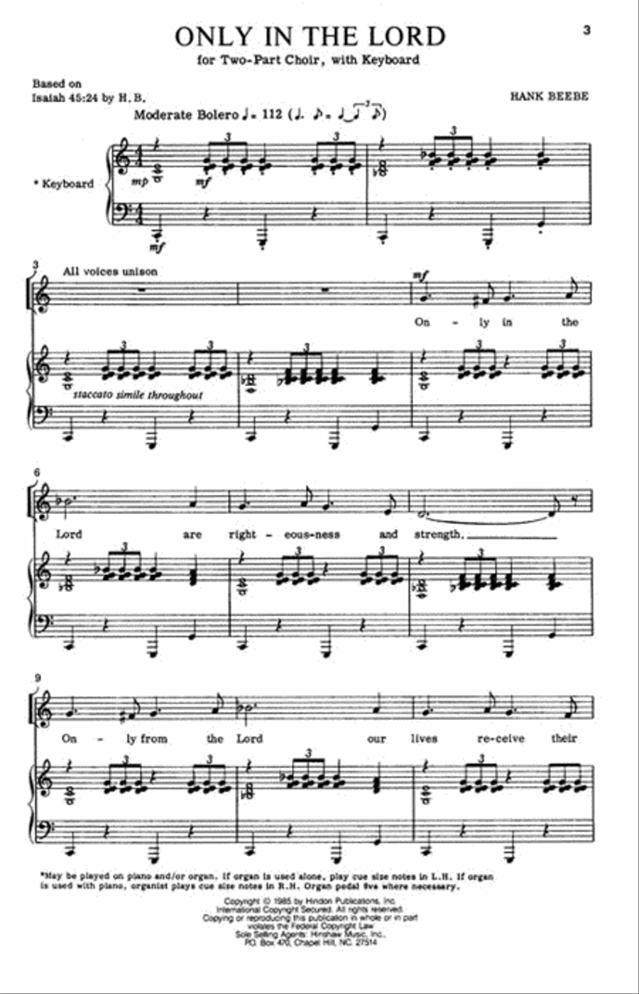 Only in the Lord Only in the Lord 2-Part scores gallery preview page 2