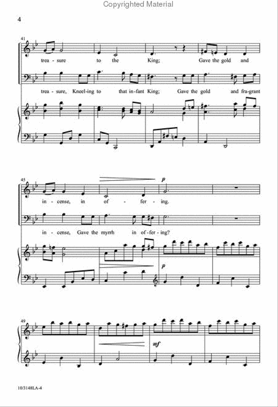 Saw You Never in the Twilight: An Epiphany Carol 4-Part scores gallery preview page 5