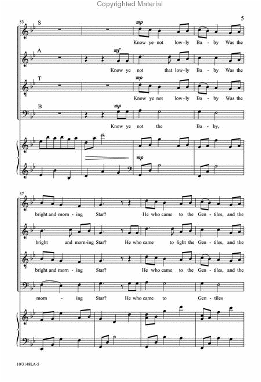 Saw You Never in the Twilight: An Epiphany Carol 4-Part scores gallery preview page 6