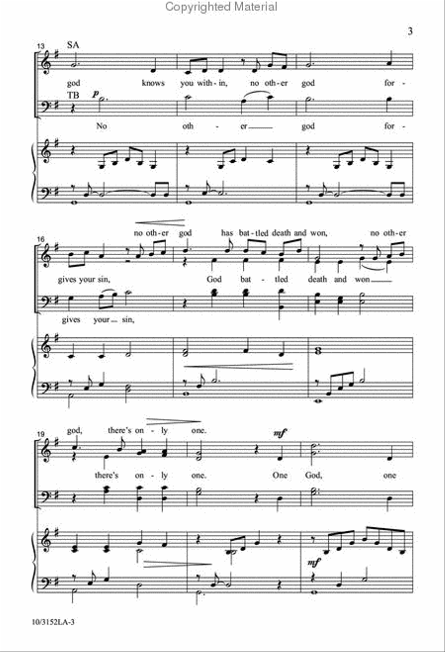 Just One God 4-Part scores gallery preview page 3