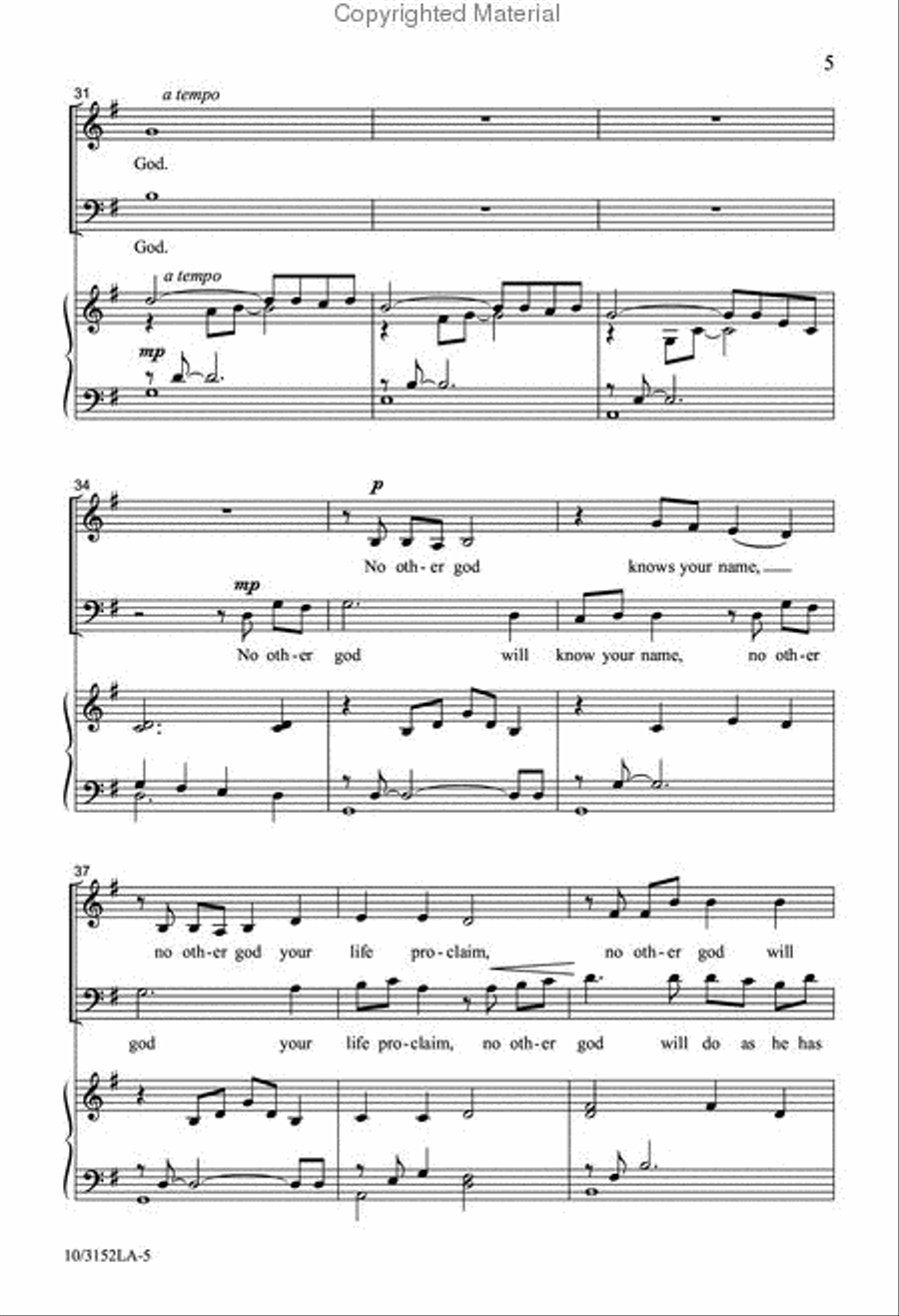 Just One God 4-Part scores gallery preview page 5