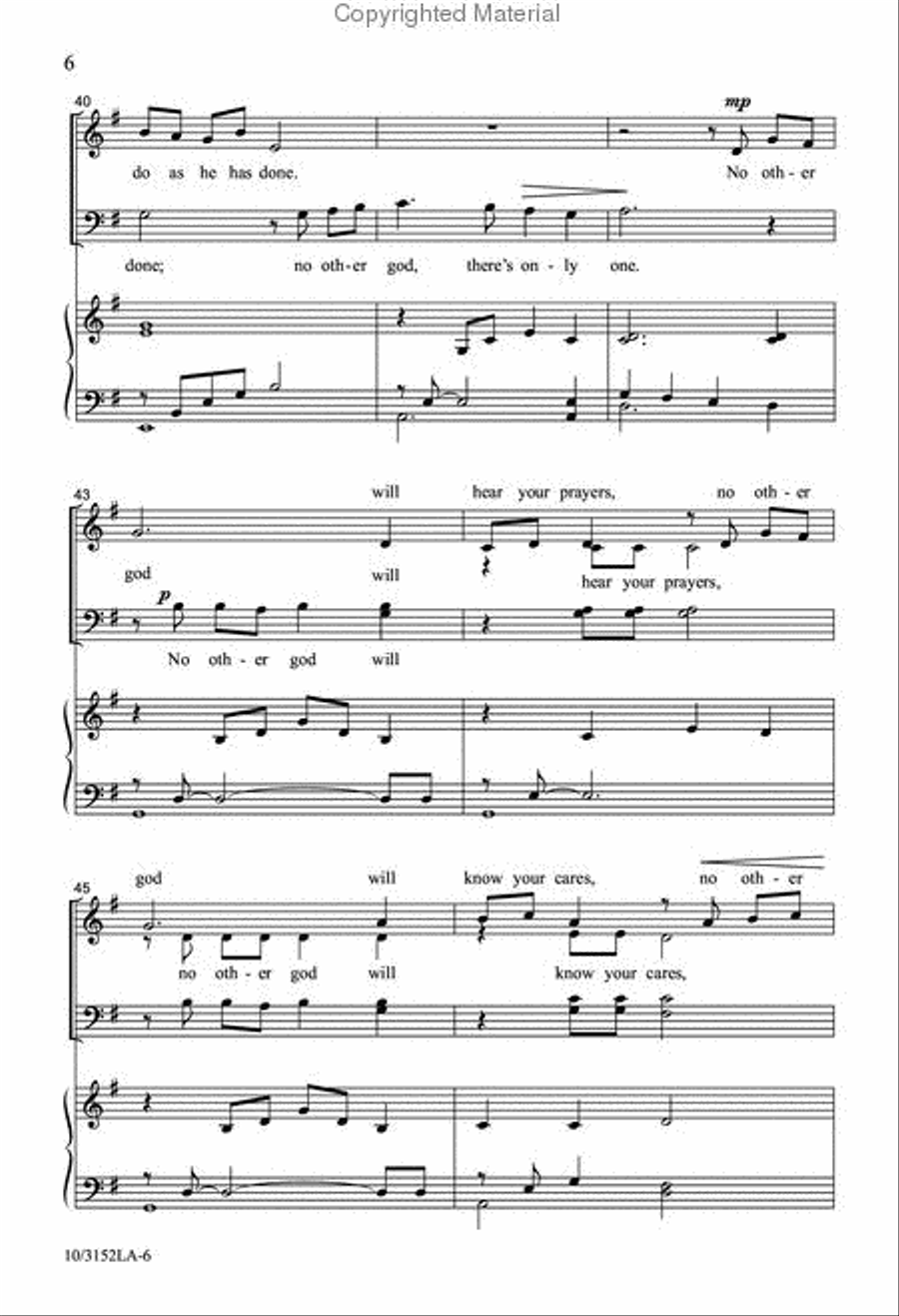 Just One God 4-Part scores gallery preview page 6