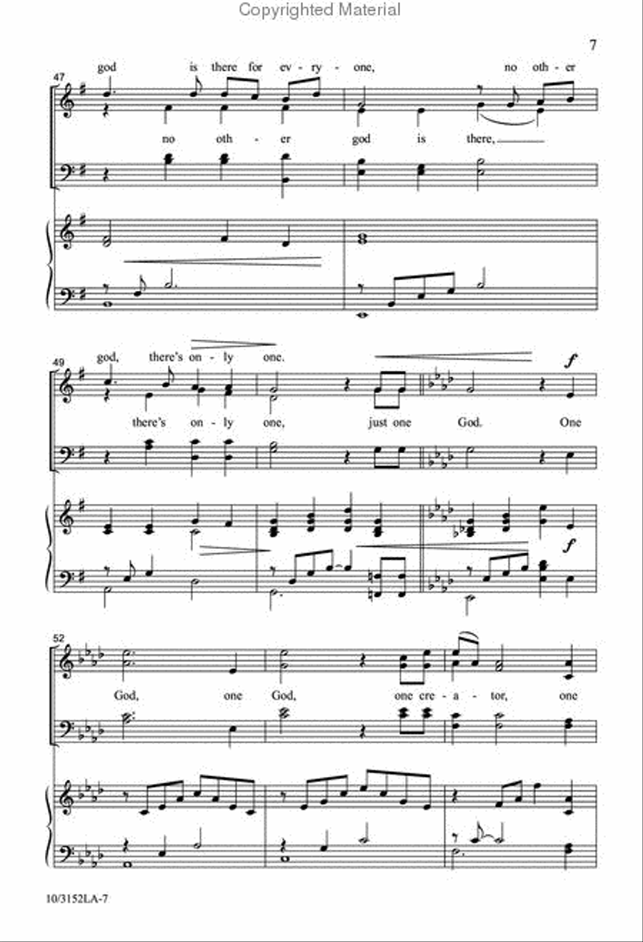 Just One God 4-Part scores gallery preview page 7