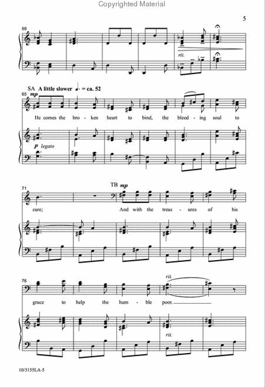 Hark, the Glad Sound! The Savior Comes 4-Part scores gallery preview page 5