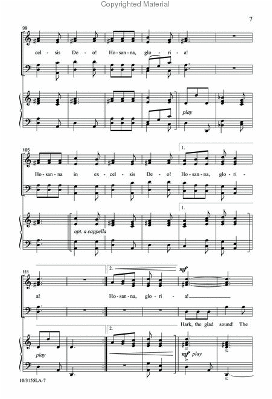 Hark, the Glad Sound! The Savior Comes 4-Part scores gallery preview page 7