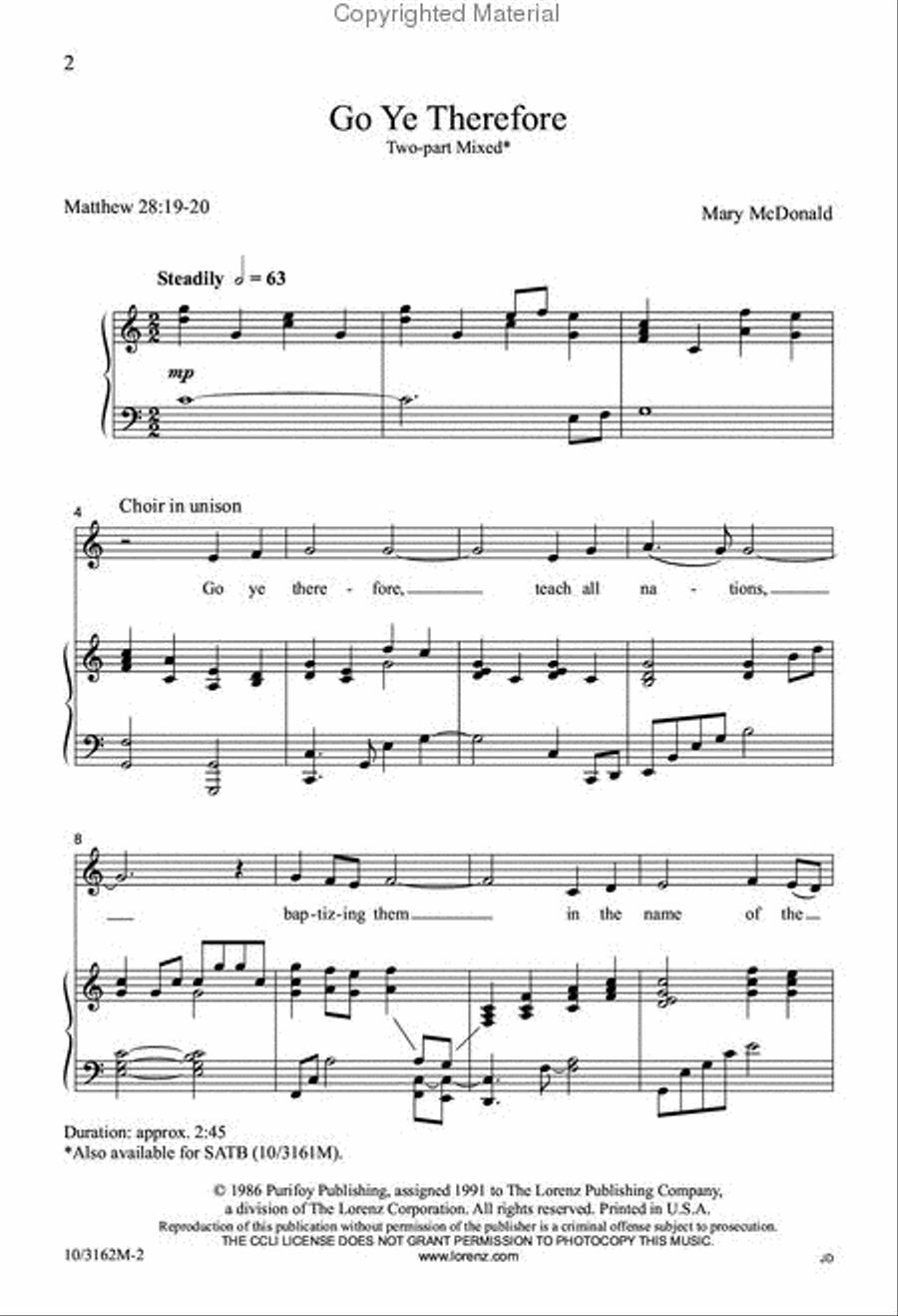 Go Ye, Therefore 2-Part scores gallery preview page 2