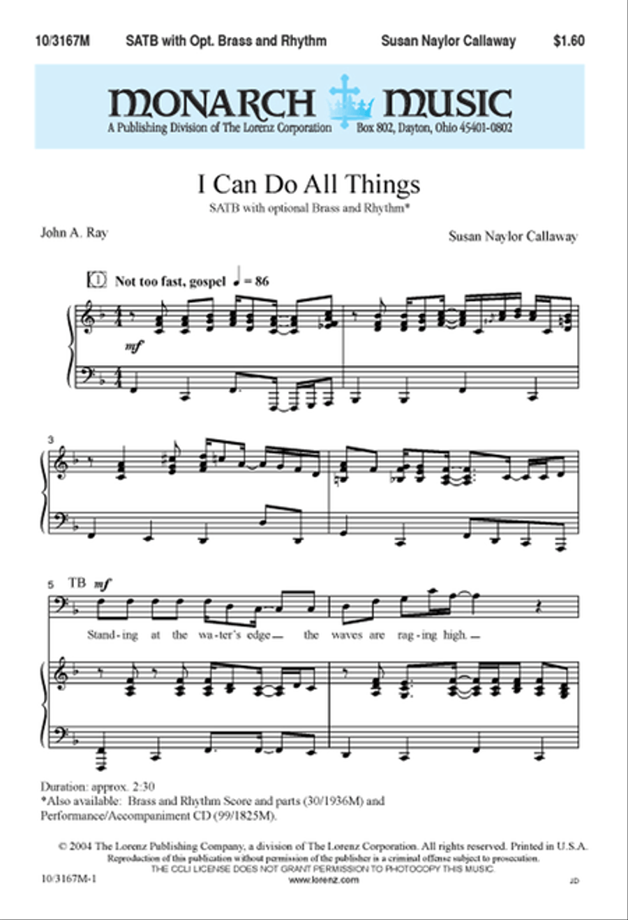 I Can Do All Things I Can Do All Things 4-Part scores gallery preview page 1