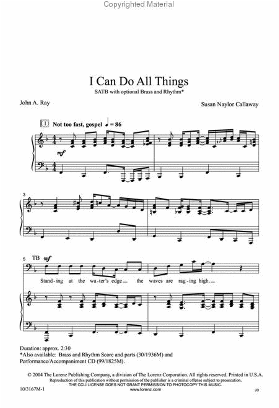 I Can Do All Things I Can Do All Things 4-Part scores gallery preview page 2