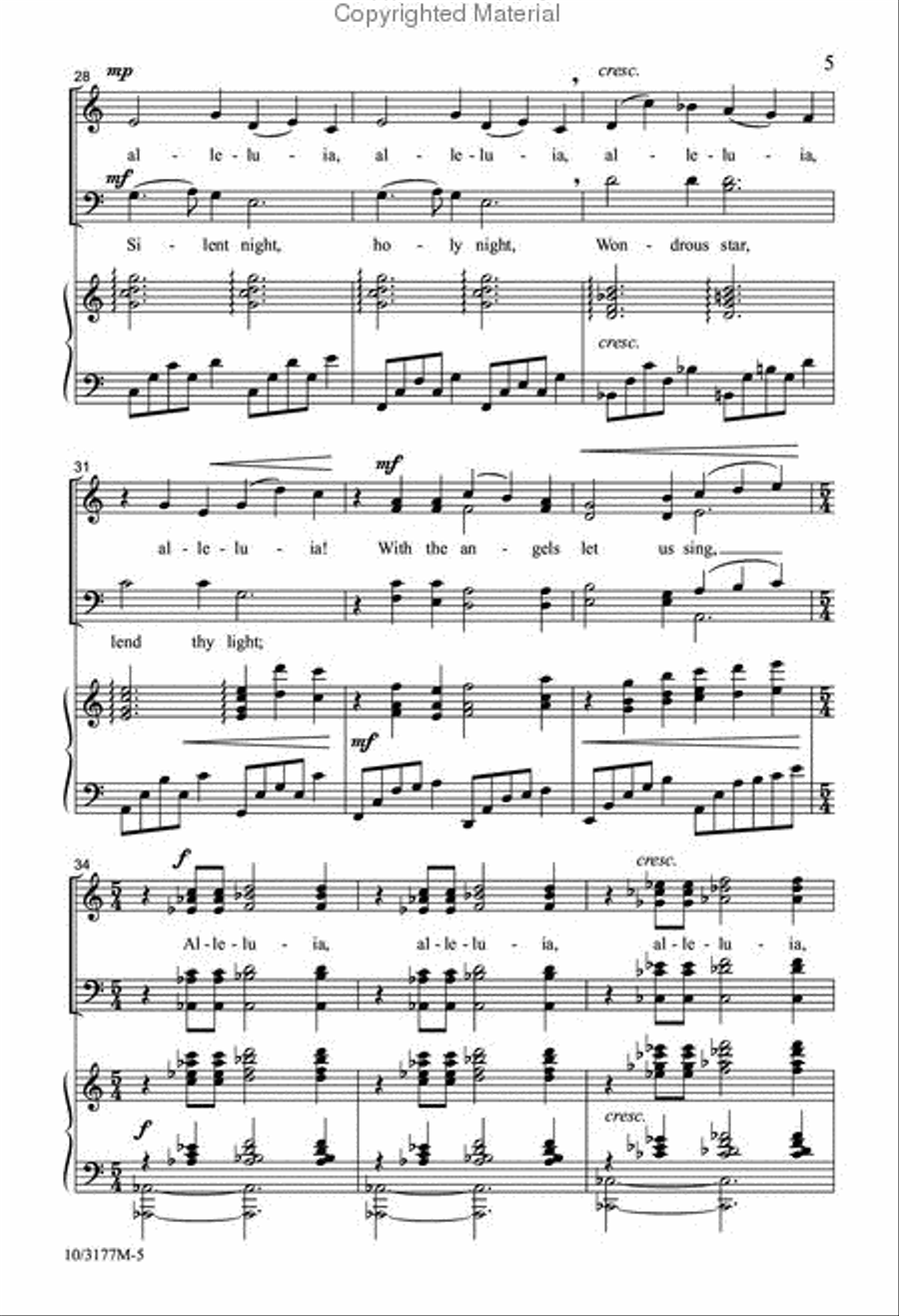 Silent Night 4-Part scores gallery preview page 5