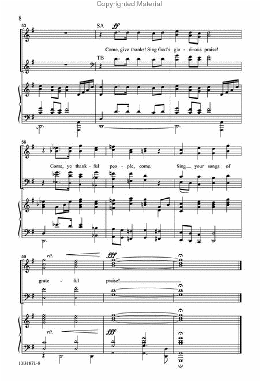 Hymns for Thanksgiving Hymns for Thanksgiving 4-Part scores gallery preview page 7