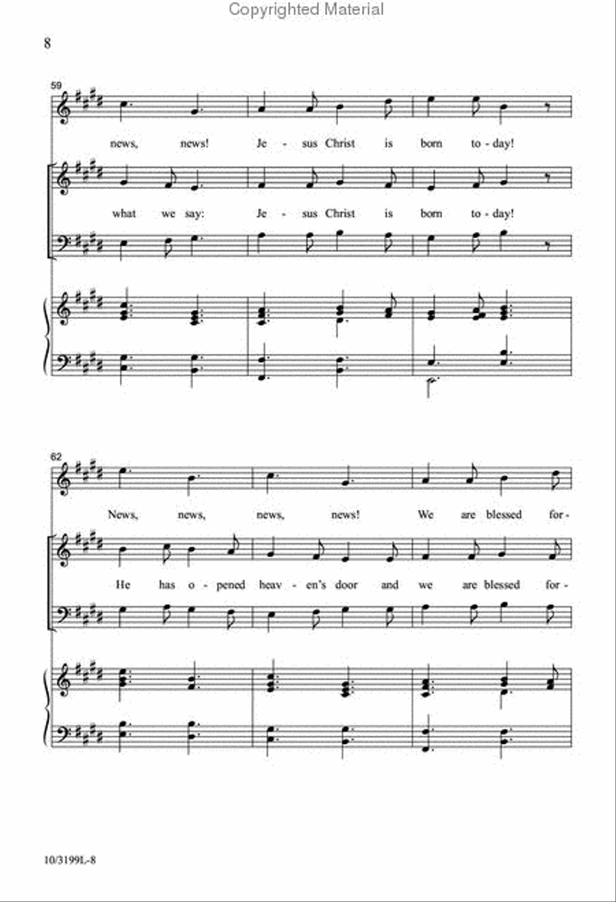 Good News! Christ Is Born! 4-Part scores gallery preview page 8