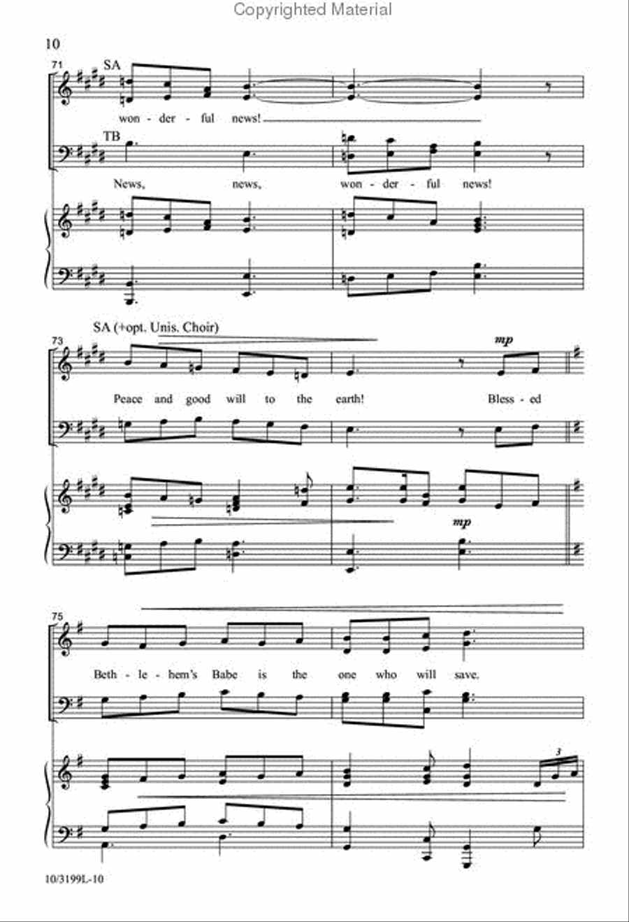 Good News! Christ Is Born! 4-Part scores gallery preview page 10