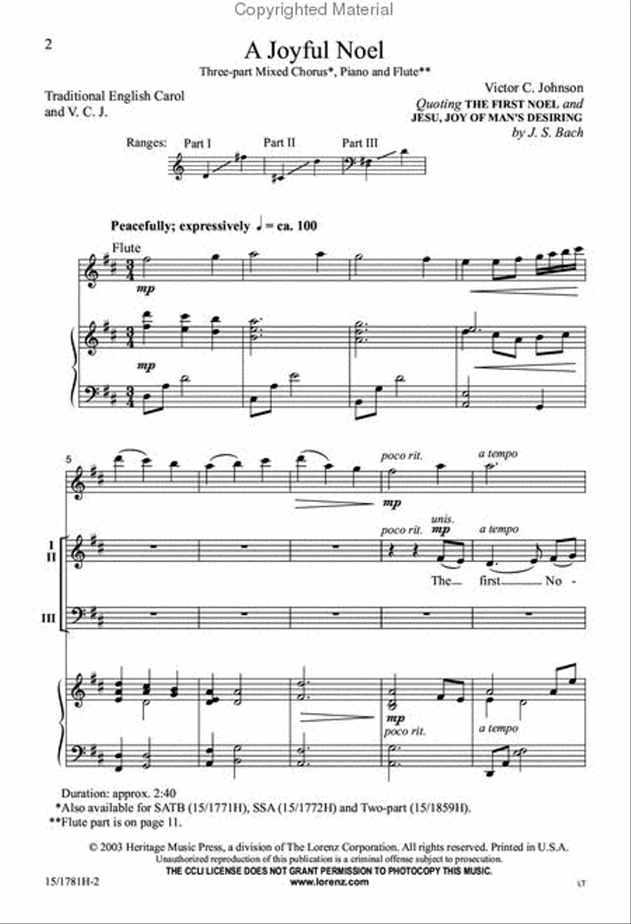 A Joyful Noel A Joyful Noel 3-Part scores gallery preview page 2