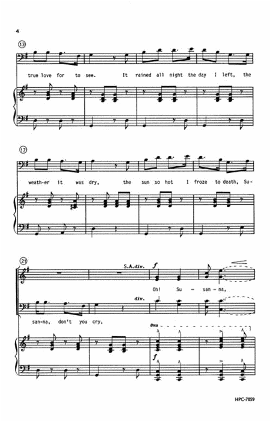Oh! Susanna Oh! Susanna 4-Part scores gallery preview page 3
