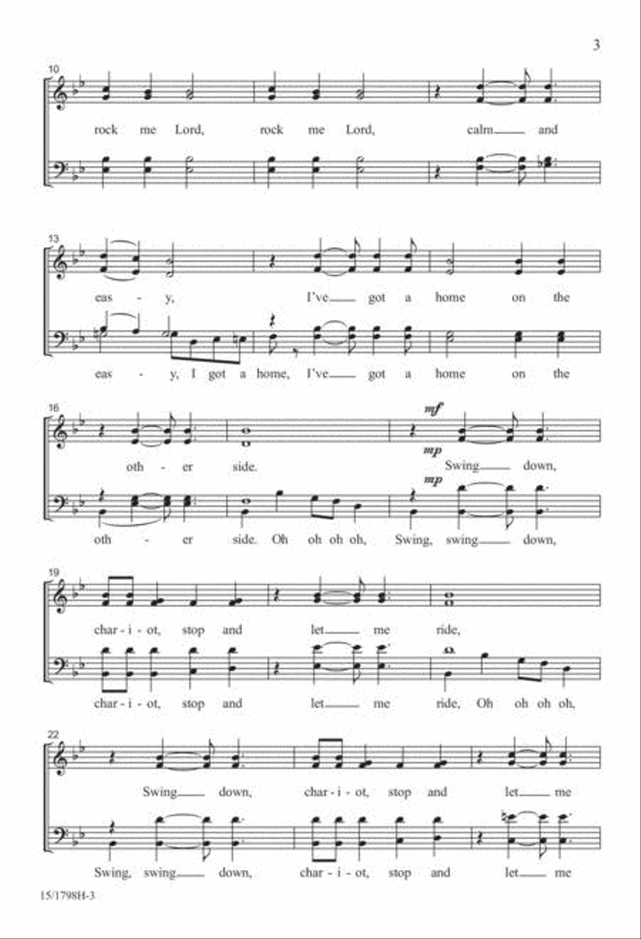 Swing Down, Chariot Swing Down, Chariot 4-Part scores gallery preview page 3
