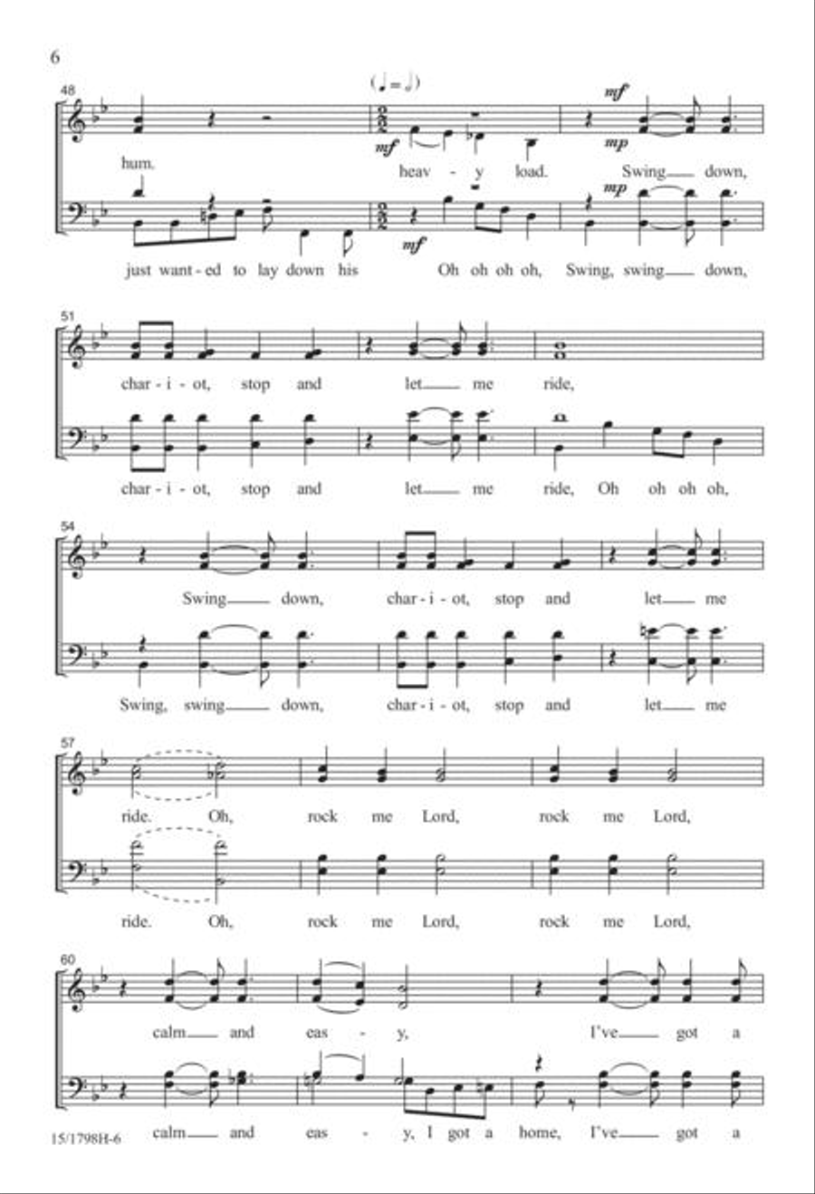 Swing Down, Chariot Swing Down, Chariot 4-Part scores gallery preview page 6