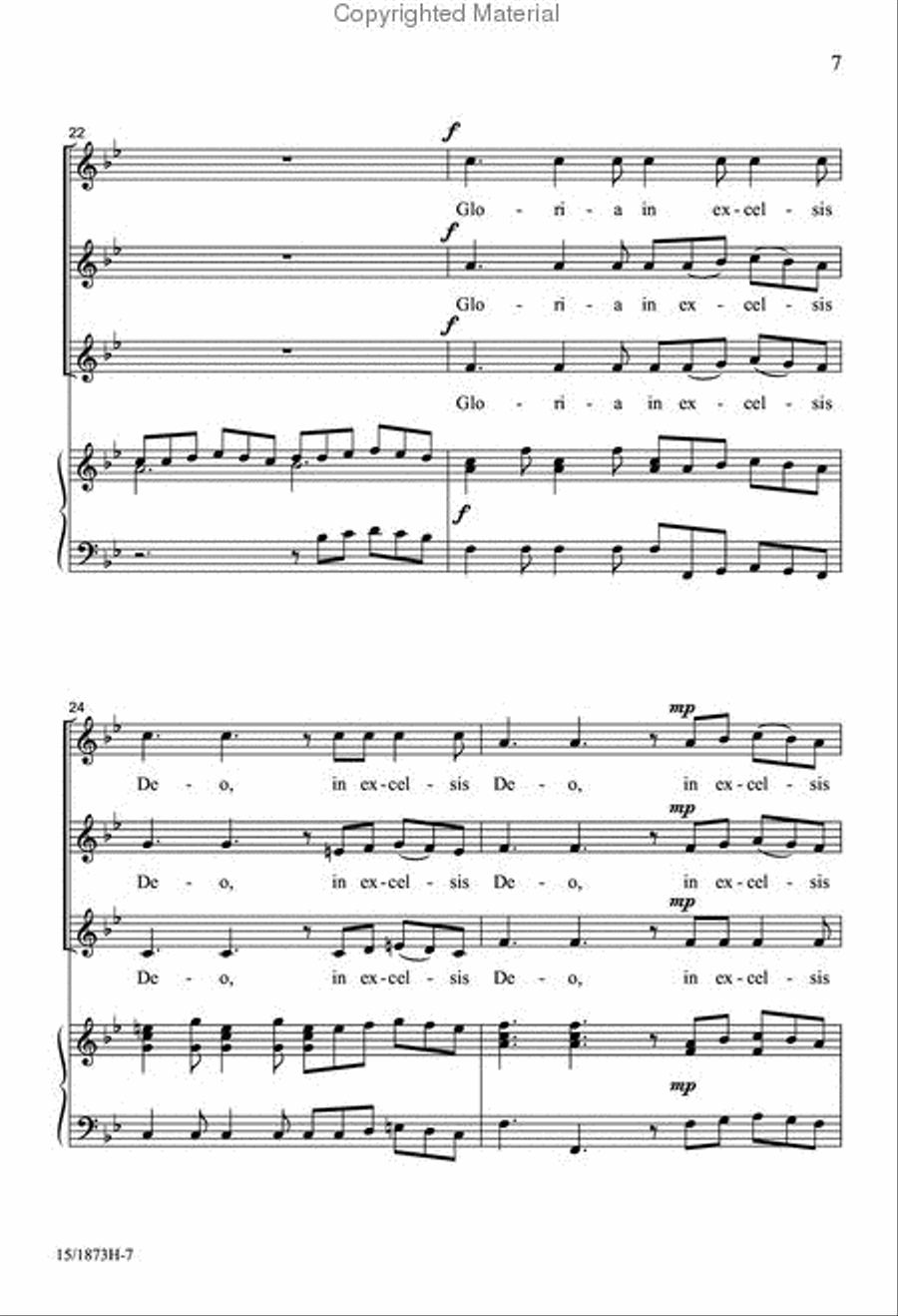 Gloria in Excelsis SSA scores gallery preview page 6