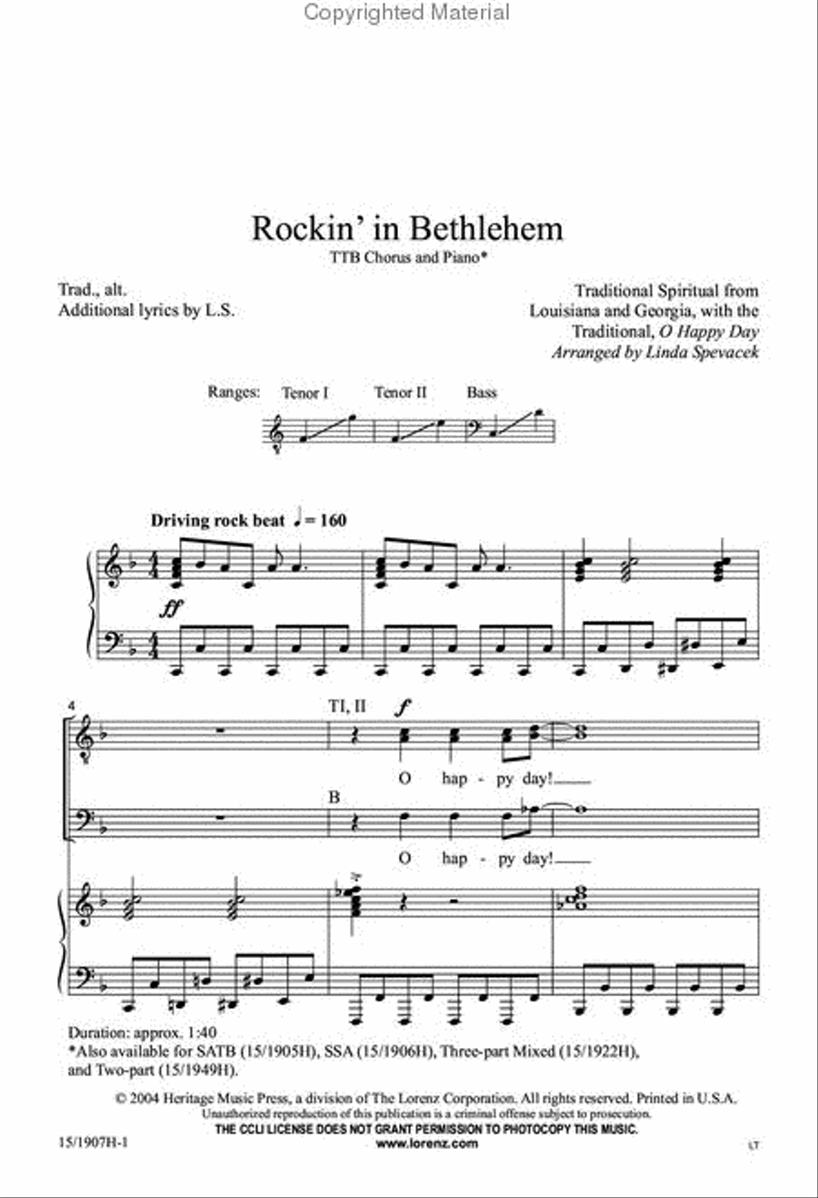 Rockin' in Bethlehem Rockin' in Bethlehem TTB scores gallery preview page 2