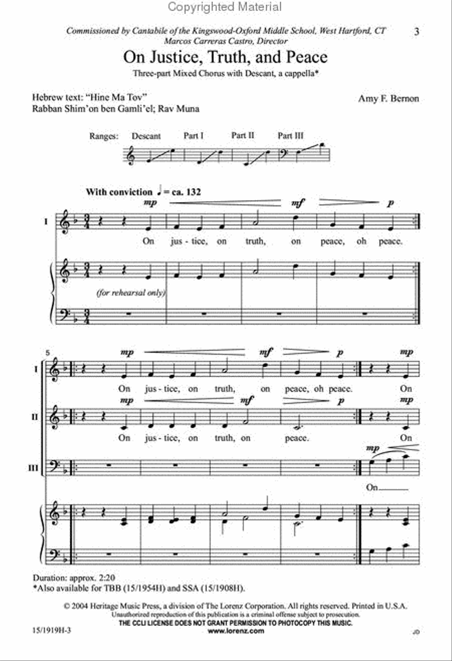 On Justice, Truth, and Peace 3-Part scores gallery preview page 2