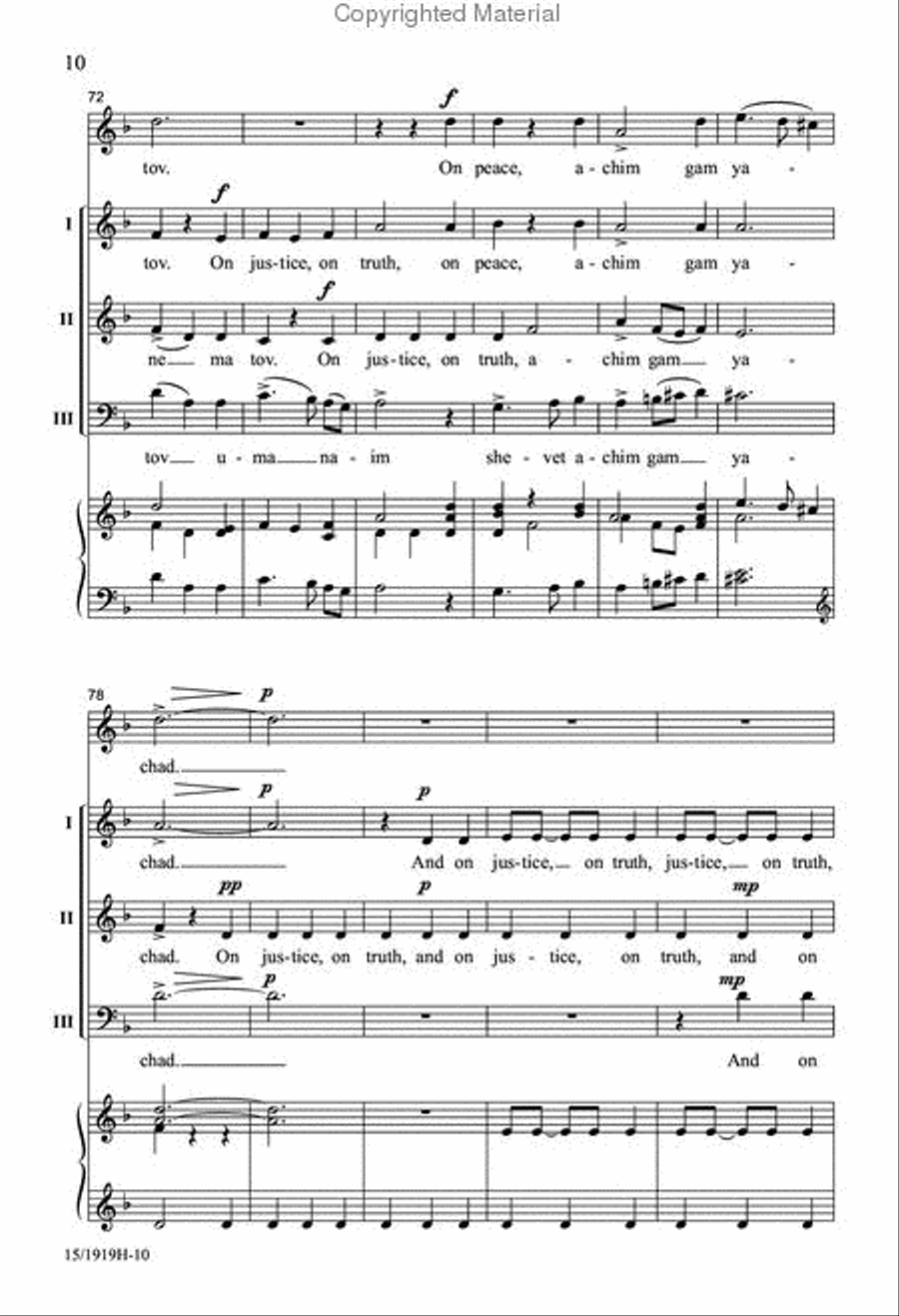On Justice, Truth, and Peace 3-Part scores gallery preview page 9