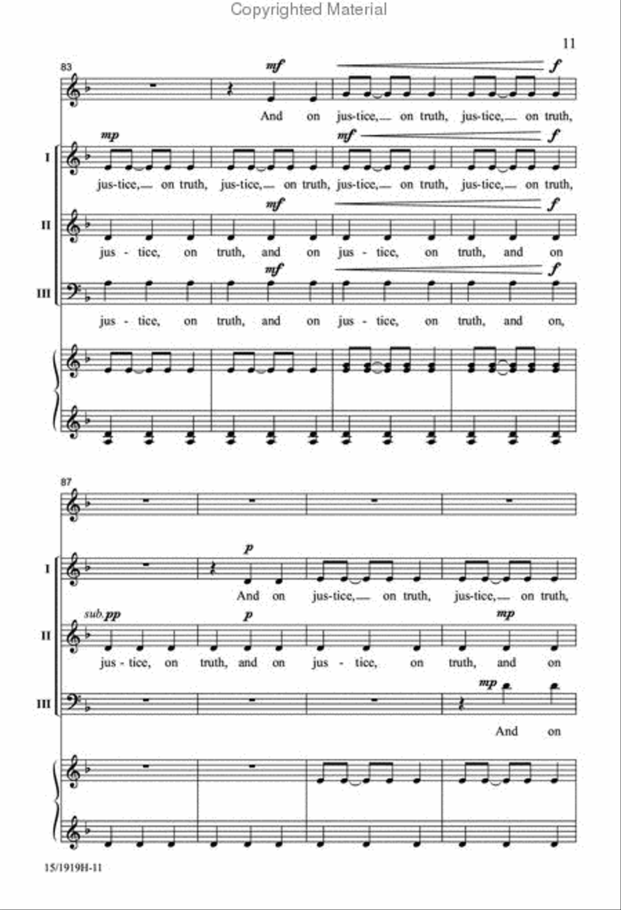 On Justice, Truth, and Peace 3-Part scores gallery preview page 10