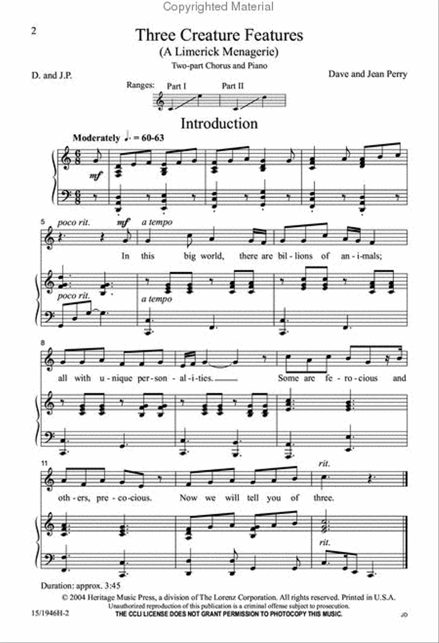 Three Creature Features Three Creature Features 2-Part scores gallery preview page 2