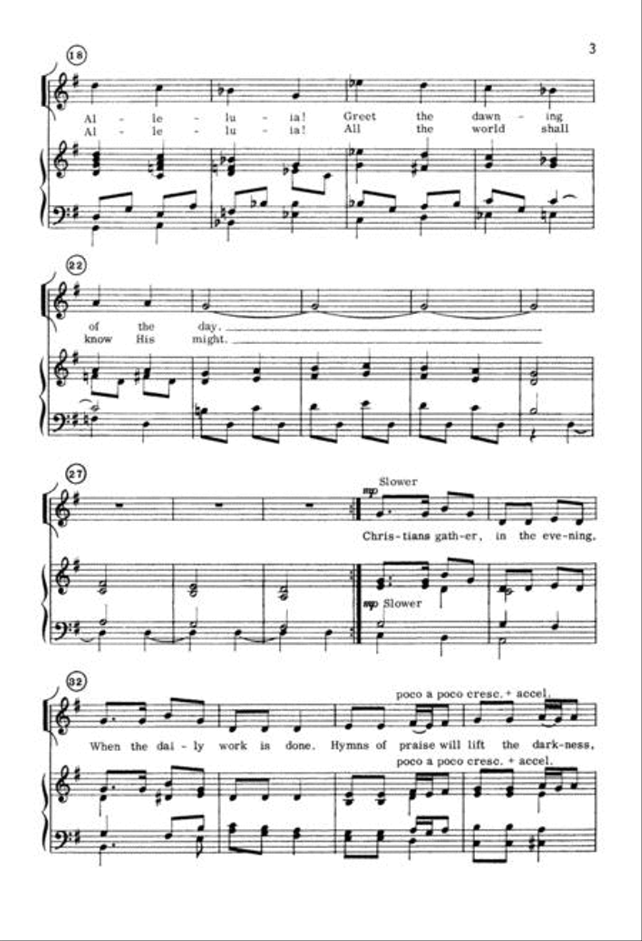 Christians Gather, Day Is Breaking Unison Choir scores gallery preview page 3