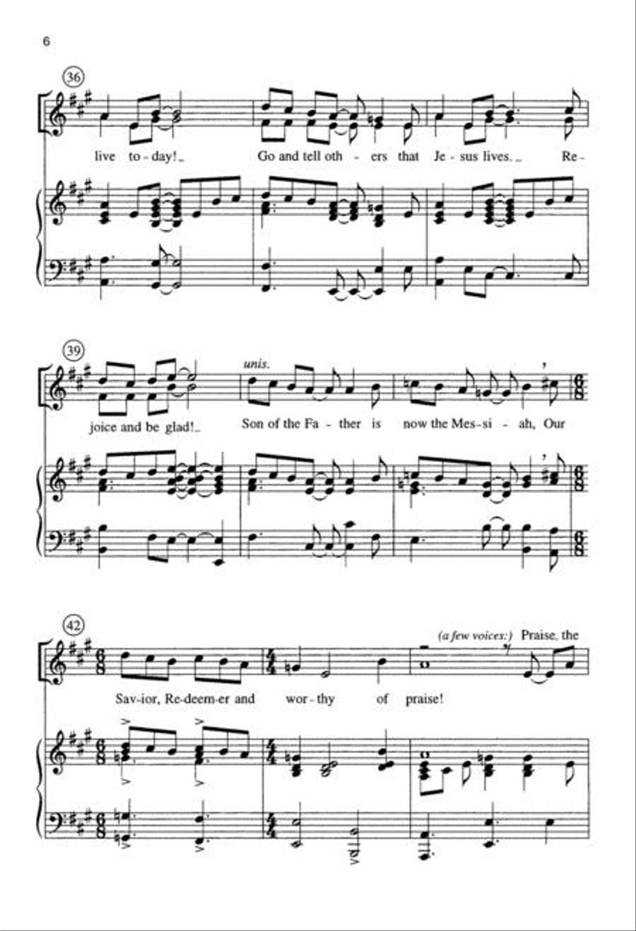 Alive Today! Alive Today! Unison Choir scores gallery preview page 6