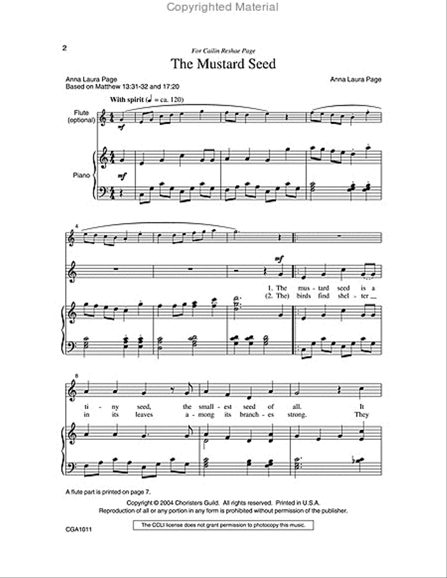 The Mustard Seed Unison Choir scores gallery preview page 2