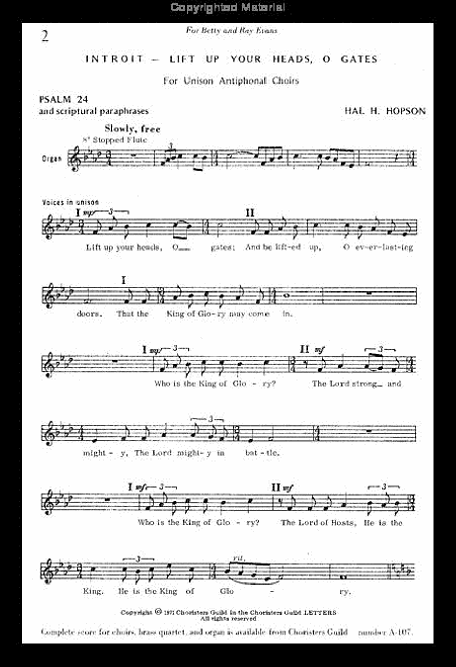 Enter His Sanctuary Singing - Choral Score 2-Part scores gallery preview page 2