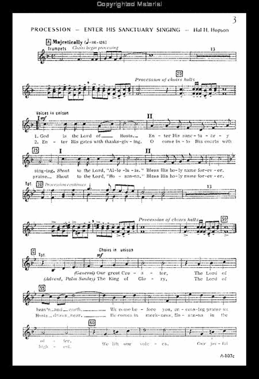 Enter His Sanctuary Singing - Choral Score 2-Part scores gallery preview page 3