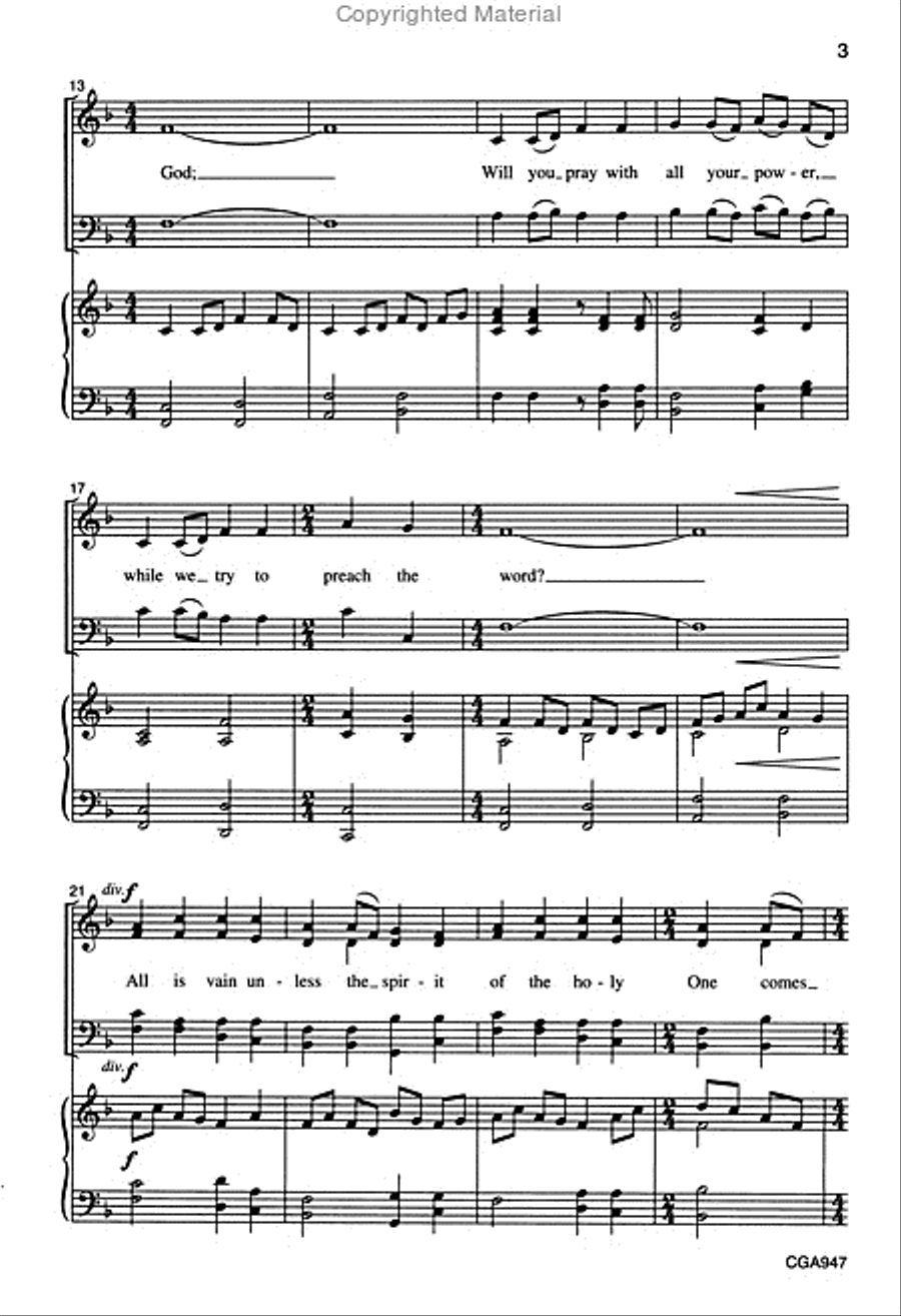 Brethren, We Have Met to Worship 4-Part scores gallery preview page 3