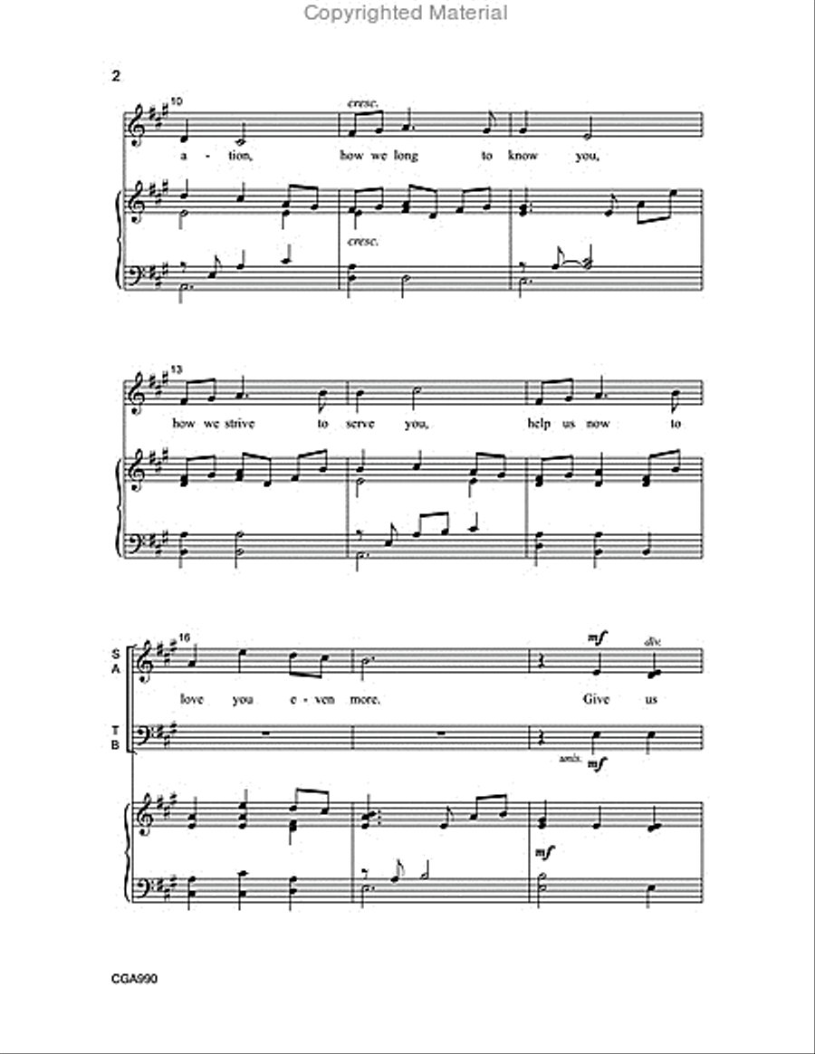 A Prayer for Humility 4-Part scores gallery preview page 2