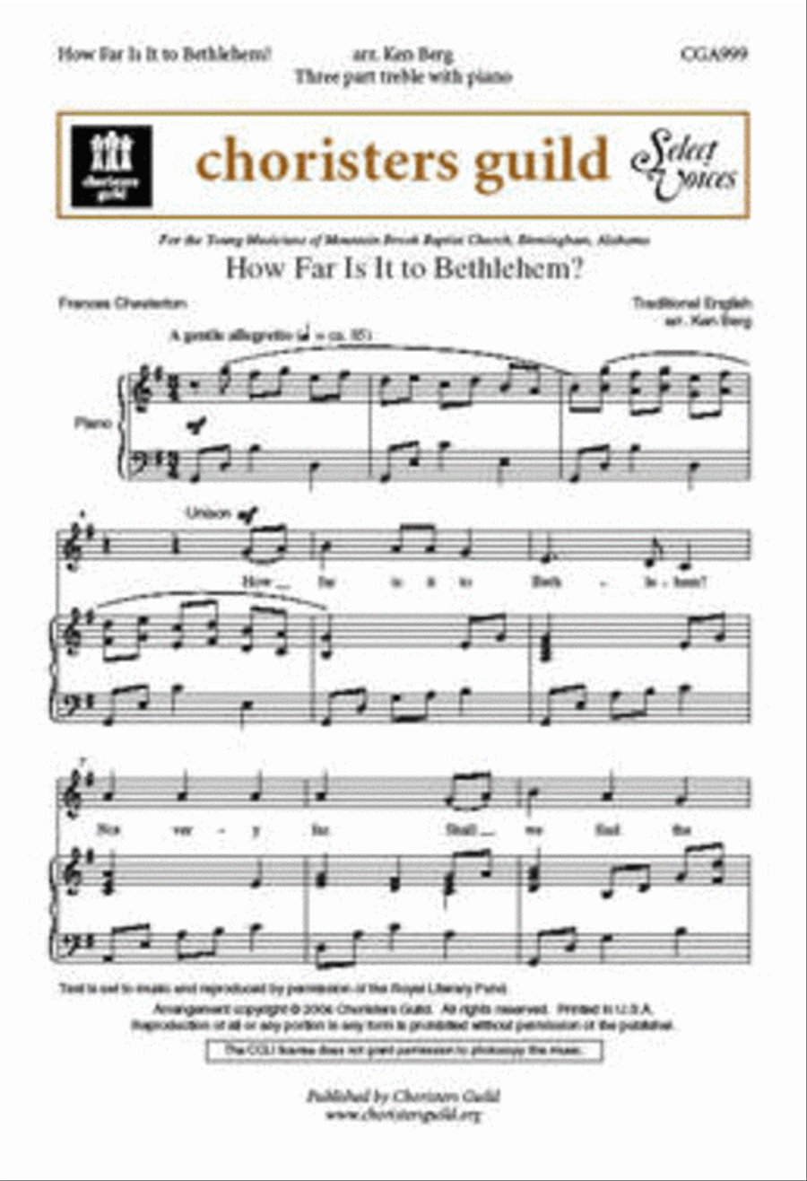 How Far Is It to Bethlehem? 3-Part scores gallery preview page 1