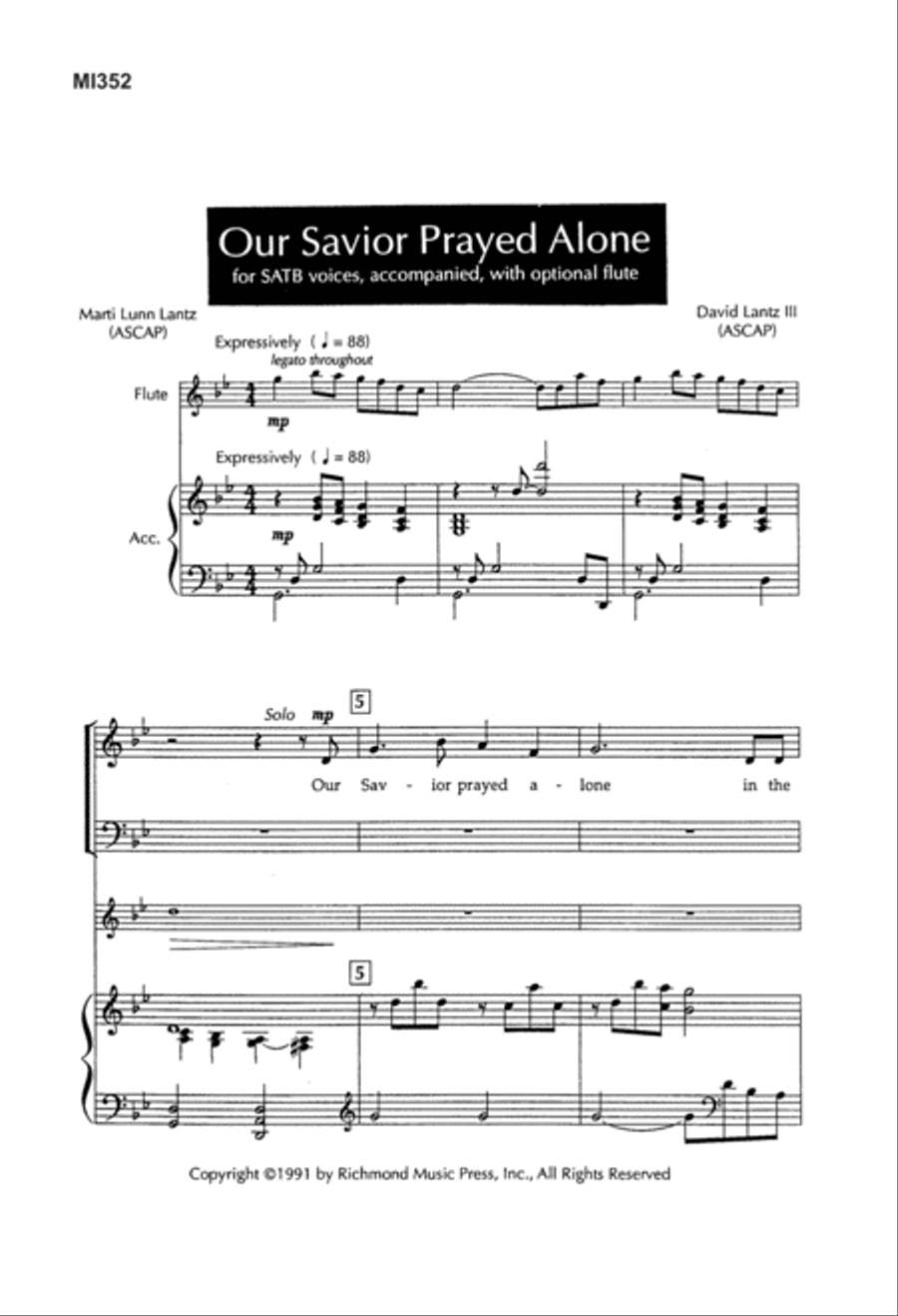 Our Savior Prayed Alone Our Savior Prayed Alone 4-Part scores gallery preview page 2