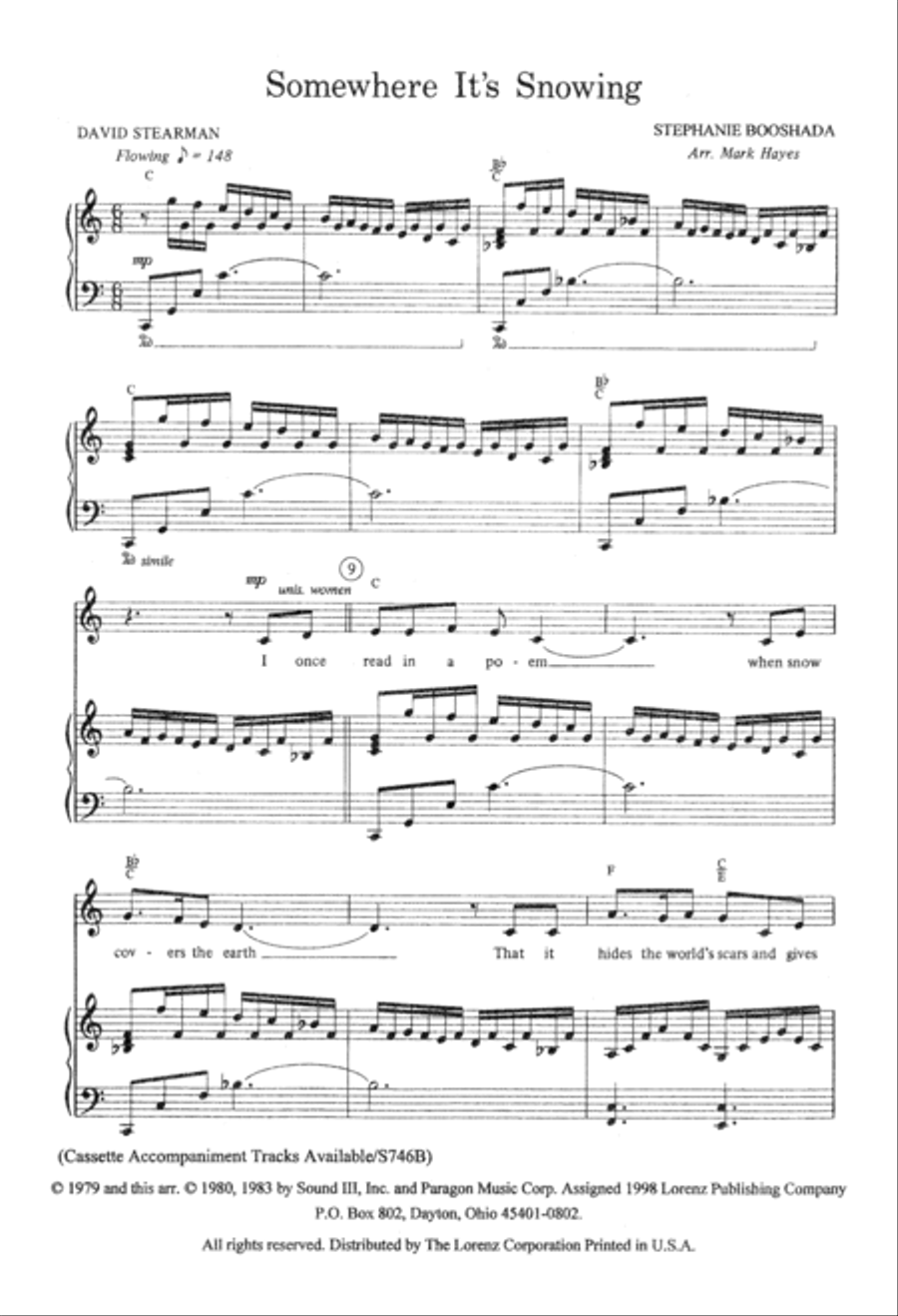Somewhere It's Snowing Somewhere It's Snowing 4-Part scores gallery preview page 2