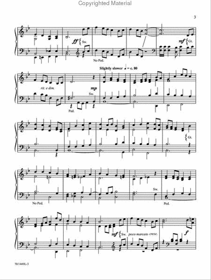 Reflections on the Sacrifice Organ Solo scores gallery preview page 3