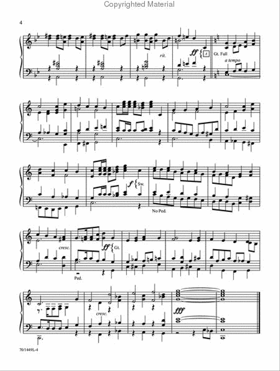 Reflections on the Sacrifice Organ Solo scores gallery preview page 4