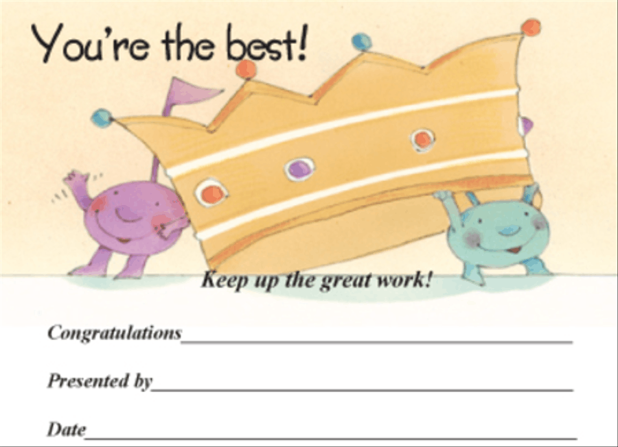 Award Certificates Mini - You're the Best Awards & Certificates scores gallery preview page 1