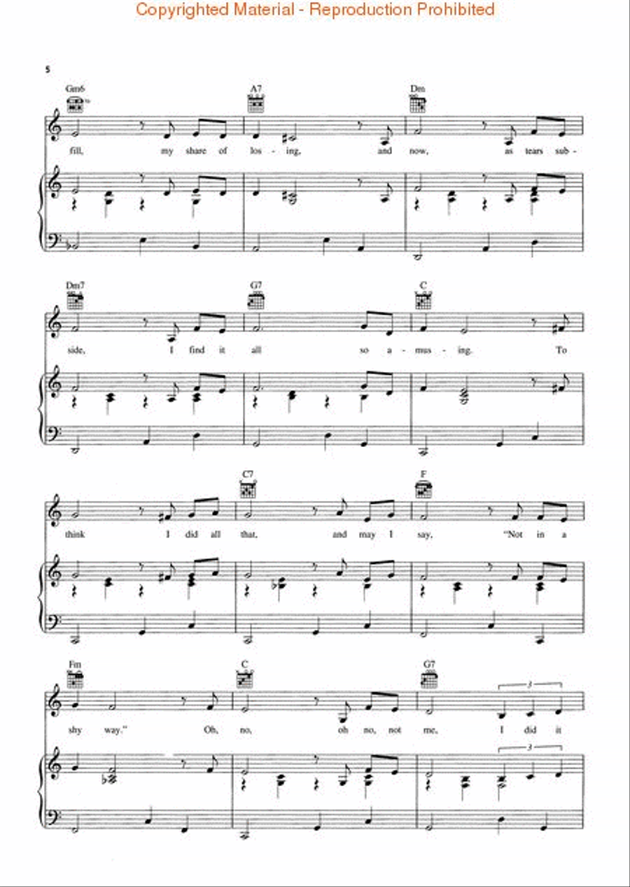 My Way Piano, Vocal, Guitar scores gallery preview page 3