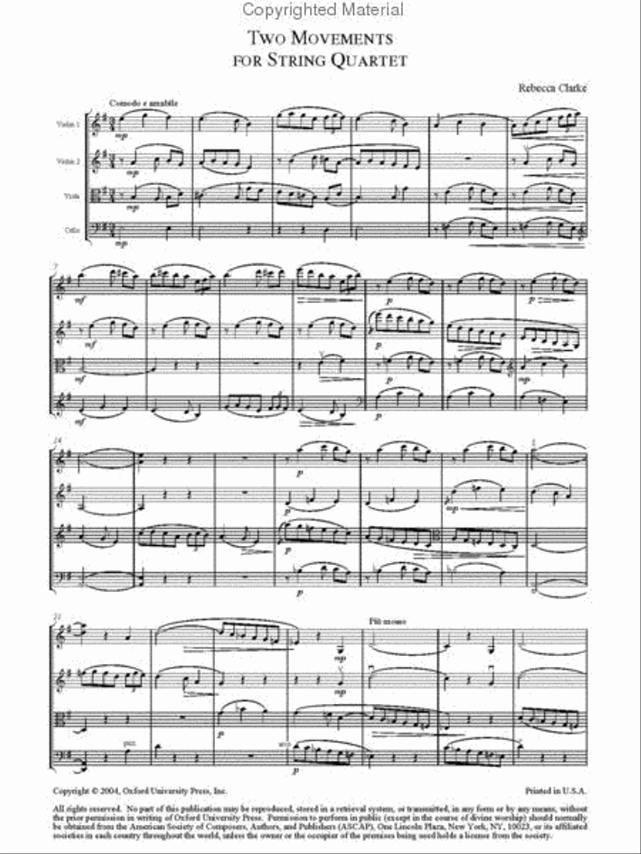 Two movements for string quartet String Quartet scores gallery preview page 5