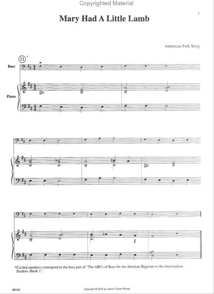 The ABC's of Bass Book 1 - Piano Accompaniment Double Bass scores gallery preview page 2
