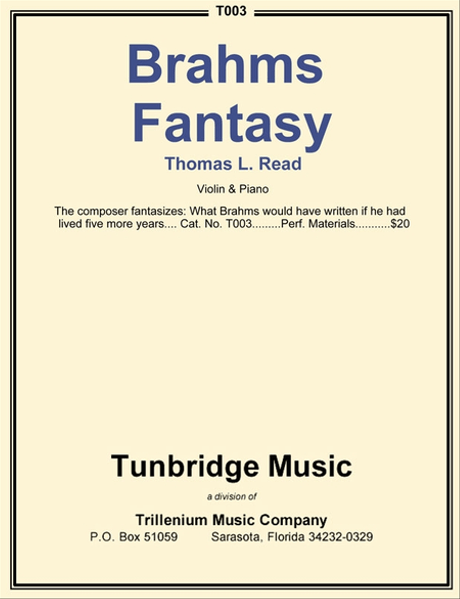 Brahms Fantasy Violin Solo scores gallery preview page 1