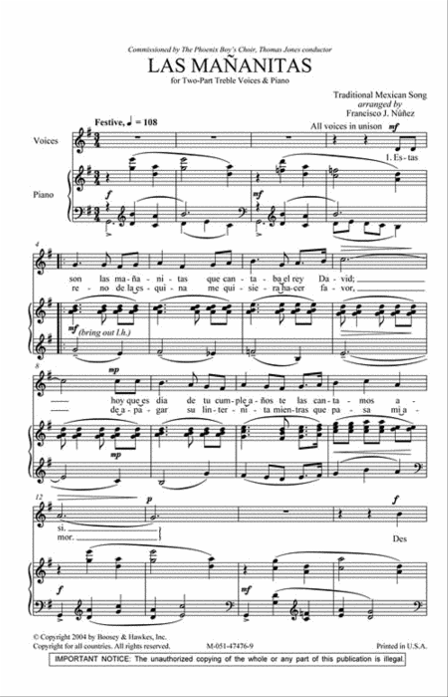 Las Mañanitas Las Mañanitas 2-Part scores gallery preview page 2