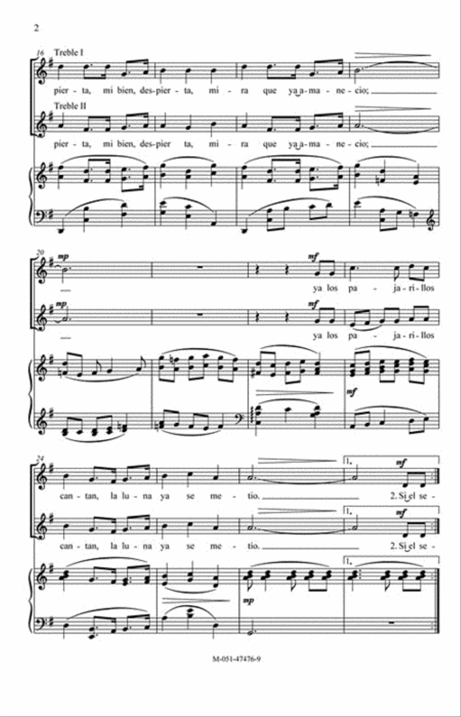 Las Mañanitas Las Mañanitas 2-Part scores gallery preview page 3