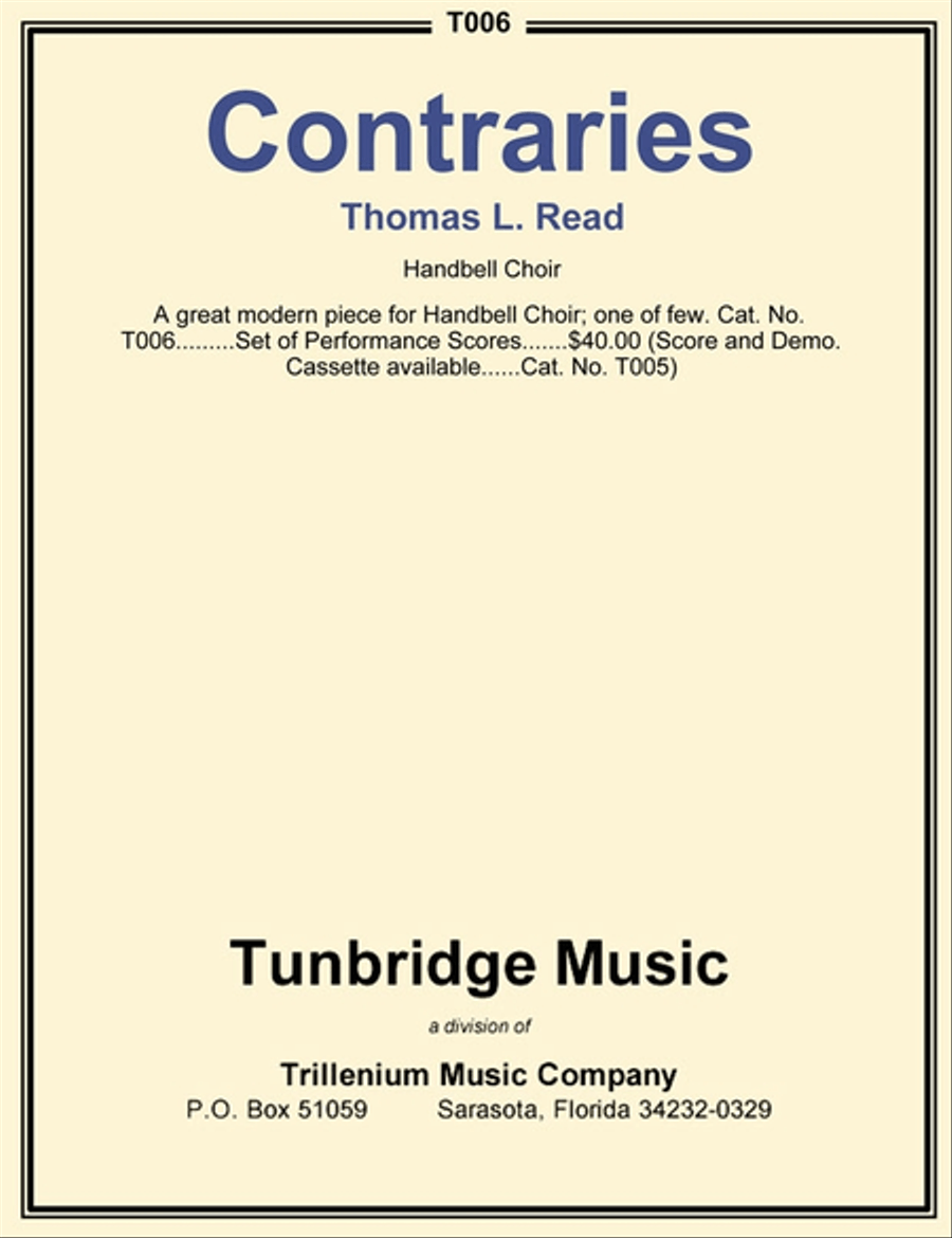 Contraries Handbell Choir scores gallery preview page 1